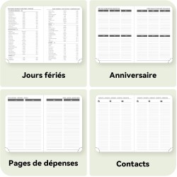 Agenda semainier 2026, format A4 28,6 x 21 cm, calendrier à livres sur 12 mois (D'Jan 2026 à Déc 2026-12 Mois), Couverture rigid