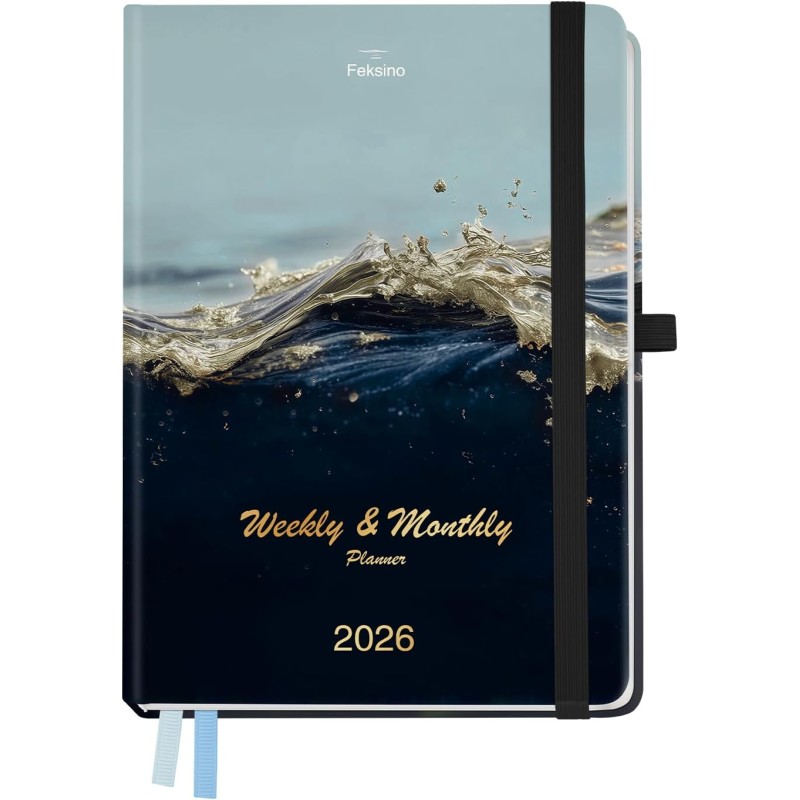 Agenda semainier 2026, format A5 21.3x14.6 cm, calendrier à livres sur 12 mois (D'Jan 2026 à Déc 2026-12 Mois), Couverture rigid