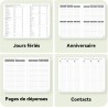 Agenda semainier 2026, format A5 21.3x14.6 cm, calendrier à livres sur 12 mois (D'Jan 2026 à Déc 2026-12 Mois), Couverture rigid