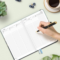 Agenda semainier 2026, format A5 21.3x14.6 cm, calendrier à livres sur 12 mois (D'Jan 2026 à Déc 2026-12 Mois), Couverture rigid