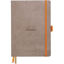 RHODIA 117573C - Carnet Souple Bullet Journal Goalbook Taupe - A5 14,8 x 21 cm - Pointillés Dot - 240 pages - Papier Clairefonta