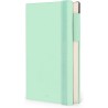 LEGAMI - Agenda journalier moyen 2026, Pastel Mint, 12 mois moyen, fermeture avec élastique, journal de janvier 2026 à décembre 