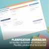 Agenda journalier A5 – 50 feuilles détachables non datées | Organiseur avec priorités, liste de choses à faire, calendrier, note