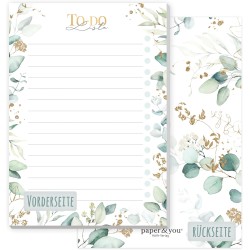 paper&you® A6 TO-DO bloc notes [feuille d'or] avec 50 pièces à déchirer - agenda journalier, organiseur - durable & respectueux 