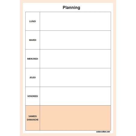 Bloc note To do list ou Planning semaine bleu ou marron 52 pages détachables A5 15x21 cm (Planning marron)