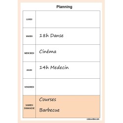 Bloc note To do list ou Planning semaine bleu ou marron 52 pages détachables A5 15x21 cm (Planning marron)