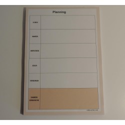 Bloc note To do list ou Planning semaine bleu ou marron 52 pages détachables A5 15x21 cm (Planning marron)