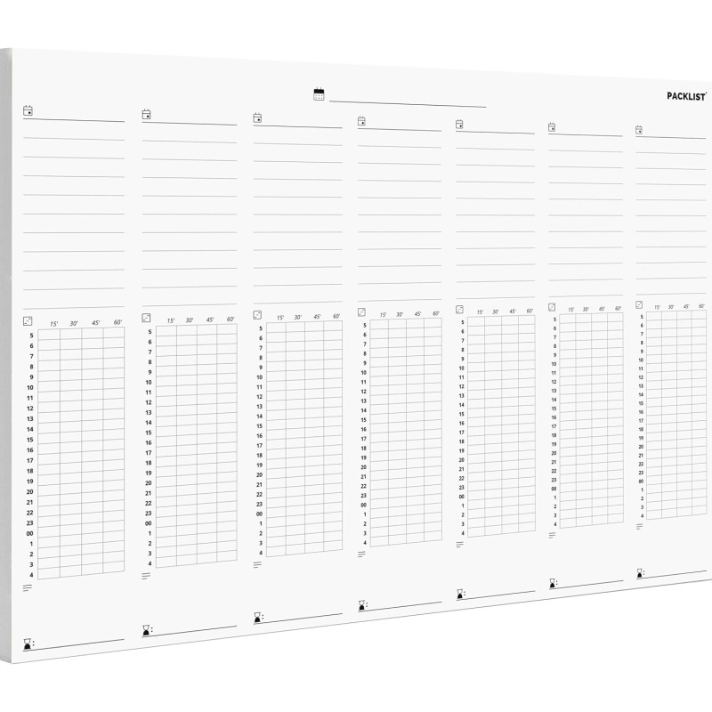 Planificateur d'études hebdomadaire PACKLIST - Organisateur académique, calendrier hebdomadaire et quotidien - Objectifs, horair