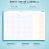 Planning Semaine + Mensuel - Planificateur Hebdomadaire A4, Agenda Planner - Agenda To Do List Bloc Note - Agenda Semainier Mens