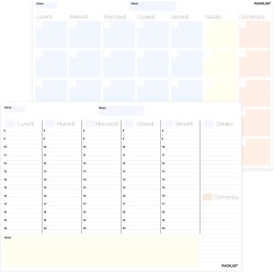 Planner Settimanale + Mensile Scrivania - Due Planning da Tavolo A4, Agenda Settimanale - Mensile - Weekly Monthly Planner - Age