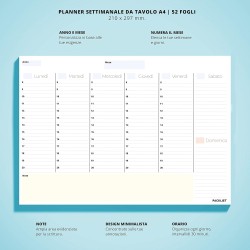 Planner Settimanale + Mensile Scrivania - Due Planning da Tavolo A4, Agenda Settimanale - Mensile - Weekly Monthly Planner - Age