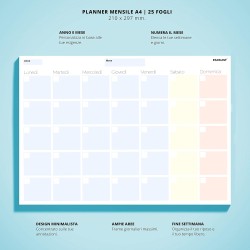 Planner Settimanale + Mensile Scrivania - Due Planning da Tavolo A4, Agenda Settimanale - Mensile - Weekly Monthly Planner - Age