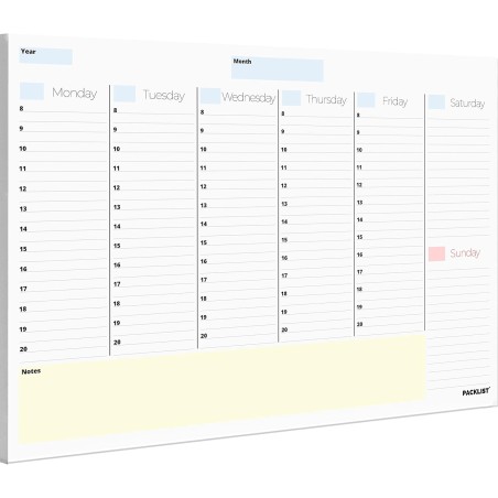 Weekly Planner Pad A4 - Stylish Undated Weekly Organiser, 52 Pages for Home, Study, Work & Family Plans - Minimalistic Timetable