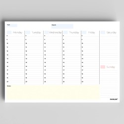 Weekly Planner Pad A4 - Stylish Undated Weekly Organiser, 52 Pages for Home, Study, Work & Family Plans - Minimalistic Timetable