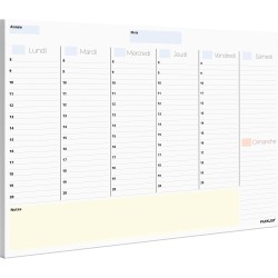 Planning Semaine A4 - Weekly Planner, Agenda To Do List Bloc Note - Agenda Semainier Francais - Planning Hebdomadaire Au Design 
