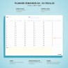 Planning Semaine A4 - Weekly Planner, Agenda To Do List Bloc Note - Agenda Semainier Francais - Planning Hebdomadaire Au Design 