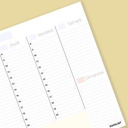 Planning Semaine A4 - Weekly Planner, Agenda To Do List Bloc Note - Agenda Semainier Francais - Planning Hebdomadaire Au Design 