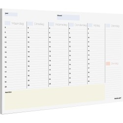 Agenda hebdomadaire PACKLIST sans date. Organisateur de semaine A4 avec Uren, Wekelijkse Bureauplanning - Agendas, agendas et ca