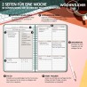Agenda hebdomadaire non daté - Format A5 - Planning hebdomadaire avec liste de tâches - Large zone de notes - 52 feuilles en fra