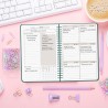 Agenda hebdomadaire non daté - Format A5 - Planning hebdomadaire avec liste de tâches - Large zone de notes - 52 feuilles en fra