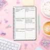 Agenda hebdomadaire non daté - Format A5 - Planning hebdomadaire avec liste de tâches - Large zone de notes - 52 feuilles en fra