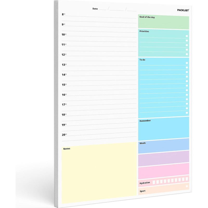 Undated Daily Planner A4 - Organiser Hourly Planner 52 Pp. for Home, Study, Work & Family Plans: Goal of the Day, TOP Priorities