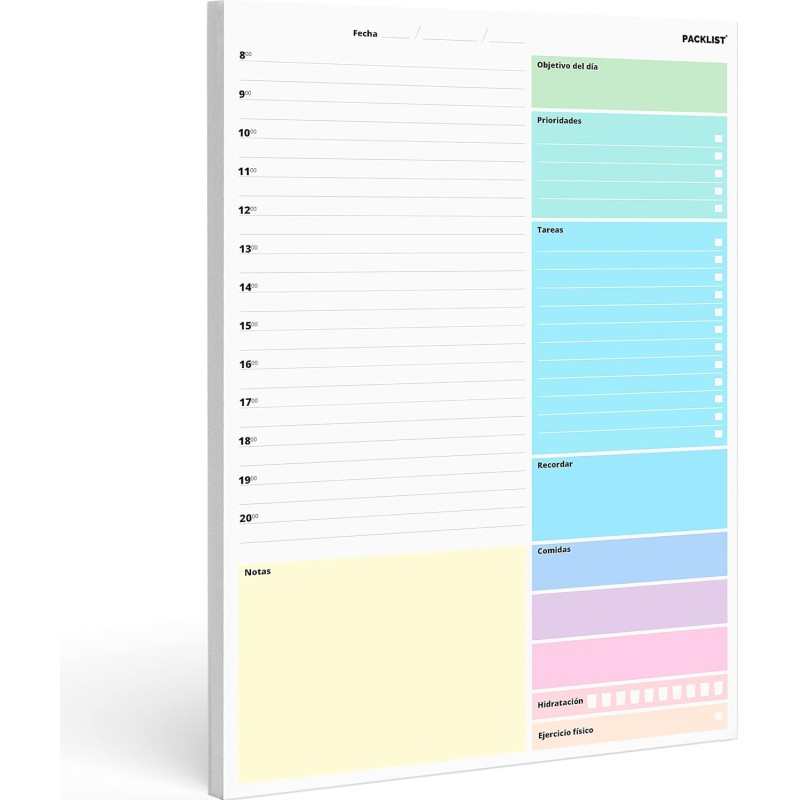 Planificador Diario, Agenda Día por Página - Organizador Día A4, Planificador de Clases Diario - Calendario Perpetuo Vista Diari