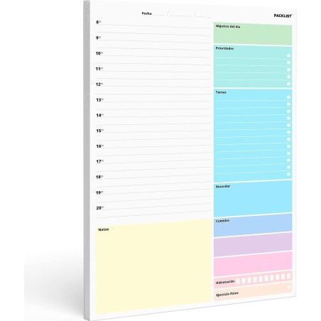 Planificador Diario, Agenda Día por Página - Organizador Día A4, Planificador de Clases Diario - Calendario Perpetuo Vista Diari