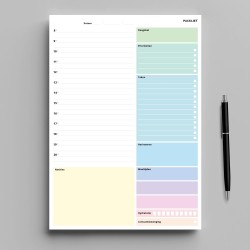 Dagelijkse Planner, Dagagenda Per Page – Dagorganisator A4, Dagelijkse Lesplanner – Perpetuele Dagelijkse Kalenderweergave – Per