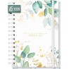Häfft® Calendrier international 2026 A5 "Feuille d´or" avec reliure spirale en langues : EN/FR/IT/ES - agenda personnel, timer, 