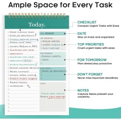 To Do List Pad - To Do List Notebook for Work with 52 Sheets, Undated Daily Planner Perfect for Daily Tasks and Goal Setting, To