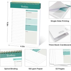 To Do List Pad - To Do List Notebook for Work with 52 Sheets, Undated Daily Planner Perfect for Daily Tasks and Goal Setting, To