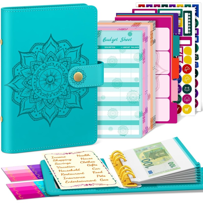 A6 budget Planner classeur de budget, livre de famille Envelope, Planner Money book avec films pour le planificateur financier S