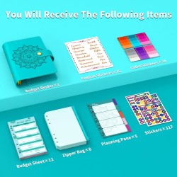 A6 budget Planner classeur de budget, livre de famille Envelope, Planner Money book avec films pour le planificateur financier S