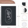 Rileys & Co Planificateur - Agenda Mensuel et Hebdomadaire, Couverture Flexible, Reliure à Double Spirale, Pages de Notes | Cale