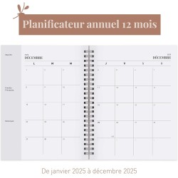 Rileys & Co Planificateur - Agenda Mensuel et Hebdomadaire, Couverture Flexible, Reliure à Double Spirale, Pages de Notes | Cale