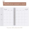 Rileys & Co Planificateur - Agenda Mensuel et Hebdomadaire, Couverture Flexible, Reliure à Double Spirale, Pages de Notes | Cale