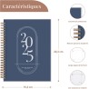 Rileys & Co Planificateur - Agenda Mensuel et Hebdomadaire, Couverture Flexible, Reliure à Double Spirale, Pages de Notes | Cale
