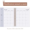 Rileys & Co Planificateur - Agenda Mensuel et Hebdomadaire, Couverture Flexible, Reliure à Double Spirale, Pages de Notes | Cale
