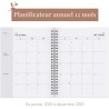 Rileys & Co Planificateur - Agenda Mensuel et Hebdomadaire, Couverture Flexible, Reliure à Double Spirale, Pages de Notes | Cale