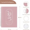 Rileys & Co 2025 Planificateur - Agenda Mensuel et Hebdomadaire, Couverture Flexible, Reliure à Double Spirale, Pages de Notes, 