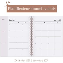 Rileys & Co Planificateur - Agenda Mensuel et Hebdomadaire, Couverture Flexible, Reliure à Double Spirale, Pages de Notes | Cale