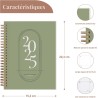 Rileys & Co Planificateur - Agenda Mensuel et Hebdomadaire, Couverture Flexible, Reliure à Double Spirale, Pages de Notes | Cale