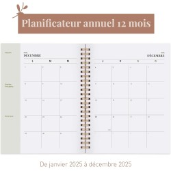 Rileys & Co Planificateur - Agenda Mensuel et Hebdomadaire, Couverture Flexible, Reliure à Double Spirale, Pages de Notes | Cale