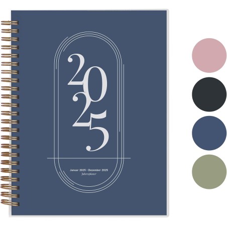 Rileys & Co Planificateur - Agenda Mensuel et Hebdomadaire, Couverture Flexible, Reliure à Double Spirale, Pages de Notes | Cale