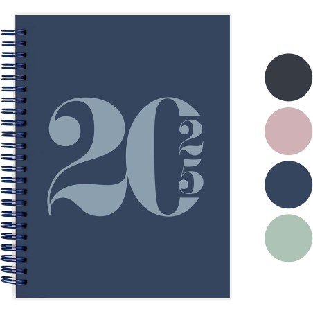 Rileys & Co Planificateur - Agenda Mensuel et Hebdomadaire, Couverture Flexible, Reliure à Double Spirale, Pages de Notes | Cale
