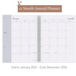 Rileys & Co Planificateur - Agenda Mensuel et Hebdomadaire, Couverture Flexible, Reliure à Double Spirale, Pages de Notes | Cale