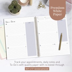 Rileys & Co Planificateur - Agenda Mensuel et Hebdomadaire, Couverture Flexible, Reliure à Double Spirale, Pages de Notes | Cale