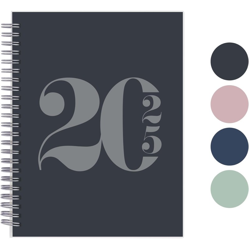 Rileys & Co Planificateur - Agenda Mensuel et Hebdomadaire, Couverture Flexible, Reliure à Double Spirale, Pages de Notes | Cale
