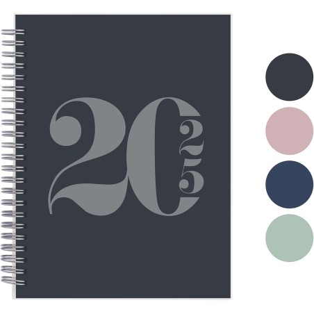 Rileys & Co Planificateur - Agenda Mensuel et Hebdomadaire, Couverture Flexible, Reliure à Double Spirale, Pages de Notes | Cale